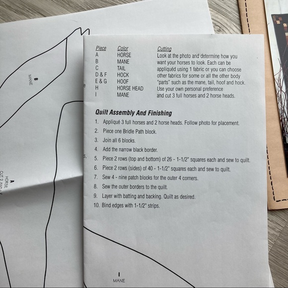 Quilt Pattern - Country Threads Bridle Path - Horse Throw or Wall Hanging - Picture 5 of 9